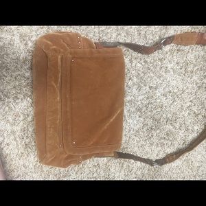 Fossil Messenger Bag Camel Corduroy & Leather